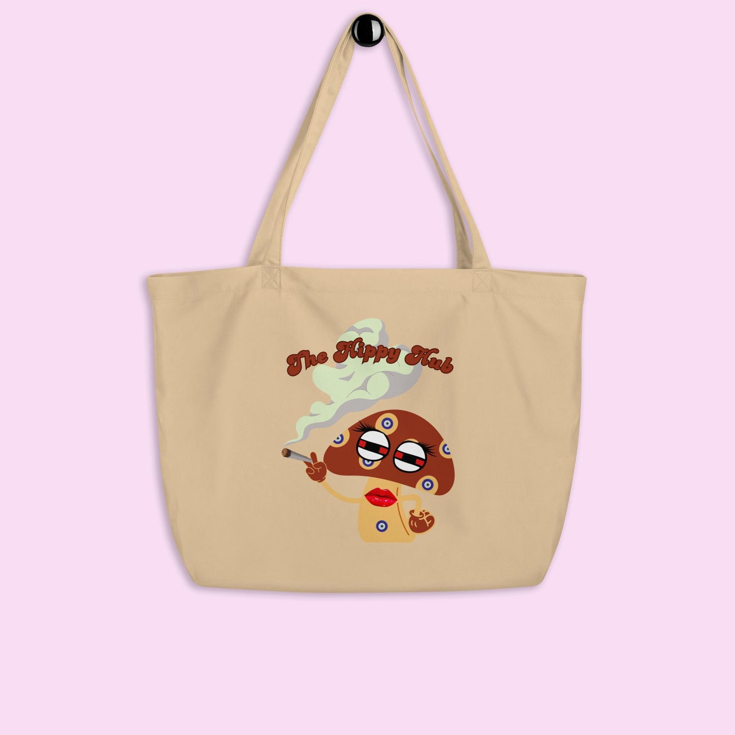 Staci the Evil Eye Mushroom Large organic tote bag - The Hippy Hub