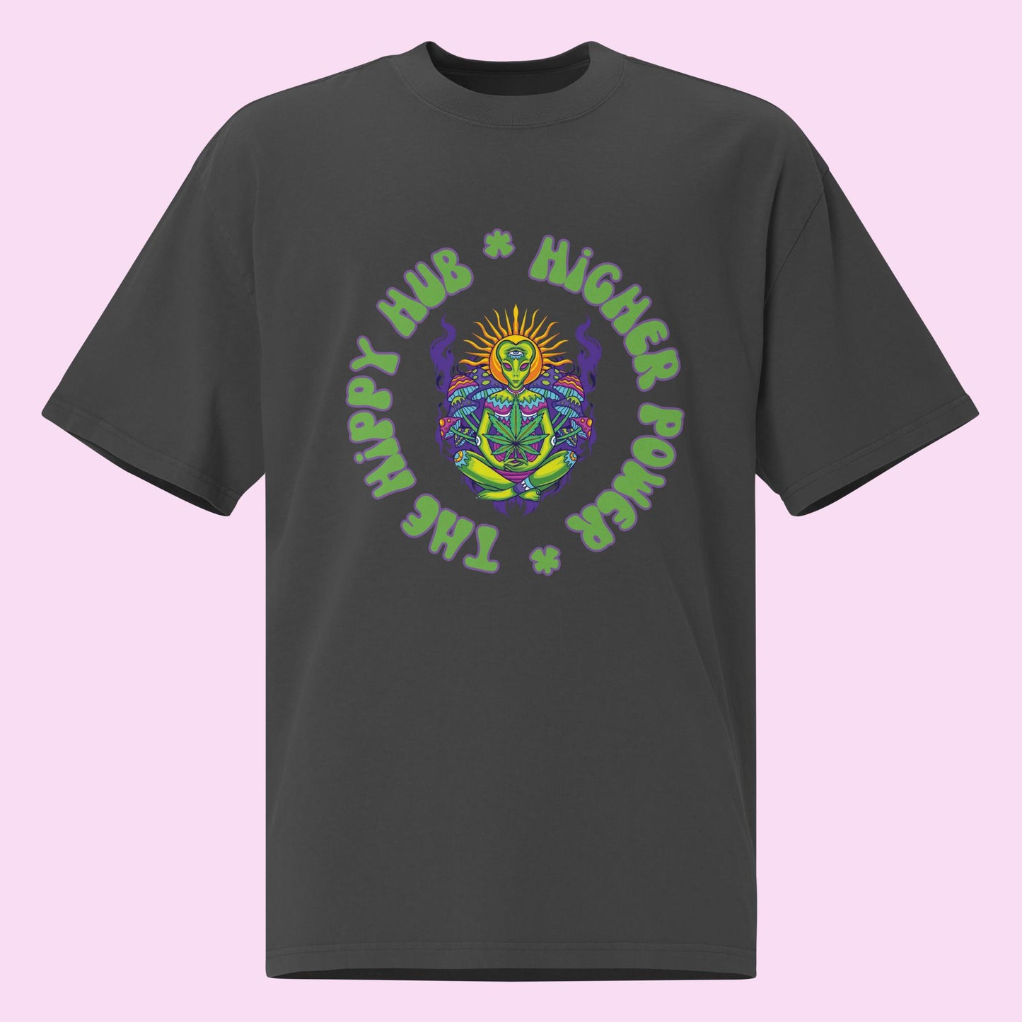 Higher Power Oversized Faded T-shirt - The Hippy Hub