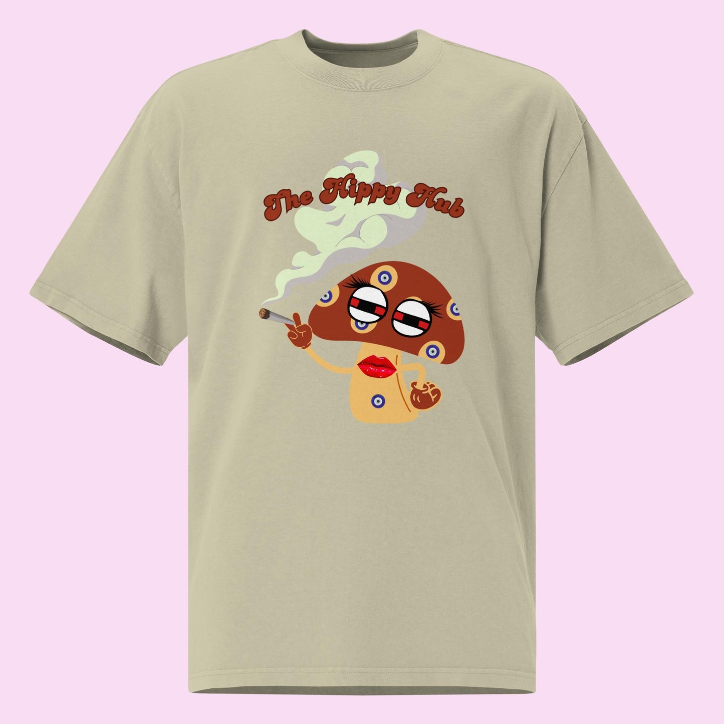 Staci the Evil Eye Mushroom Oversized faded t-shirt - The Hippy Hub